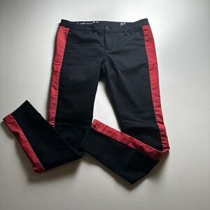 Hurley Jeans Black With Red Stripe Womens Size 30 Biker Goth Retro‎